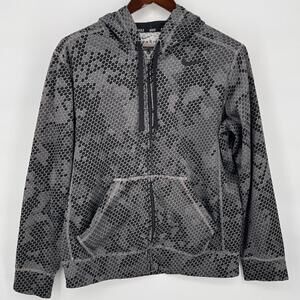 Nike Hoodie Mens Large Gray Black Therma Fit Full Zip Camo Hex Sweatshirt